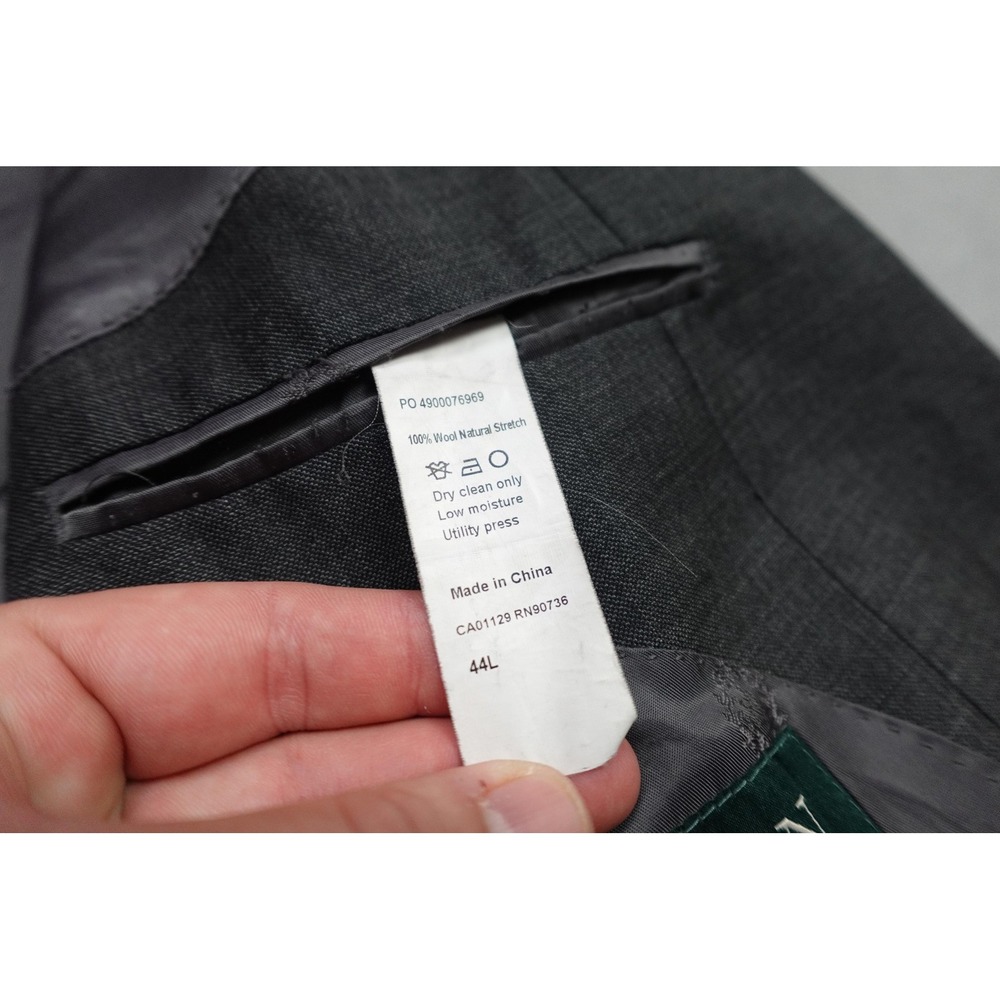 Lauren Ralph Lauren Suit Jacket Mens 44L Gray Wool Two Button Notch Lapel - Picture 4 of 10